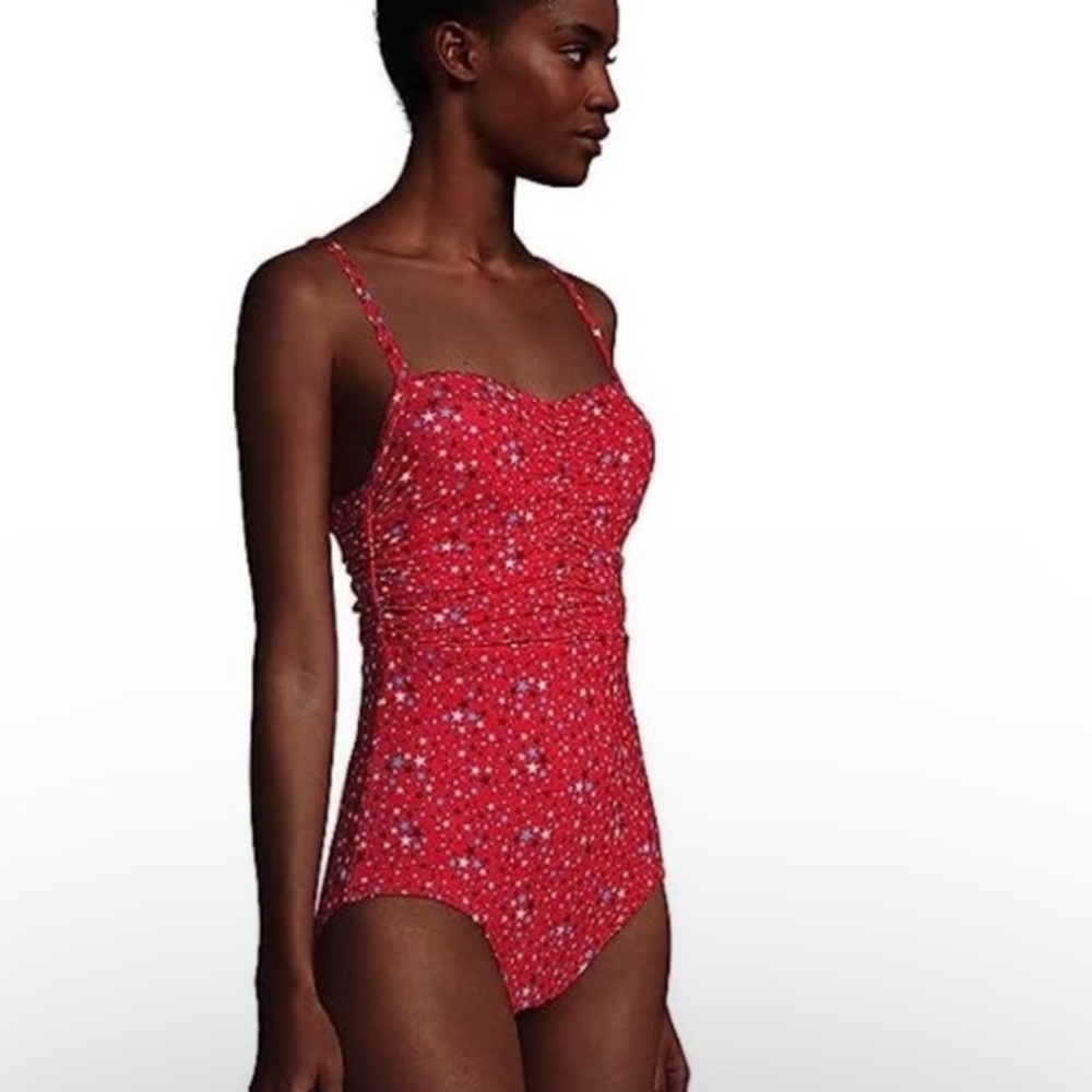 NWT Lands' End Women's Control Sweetheart 1 Piece Adjustable‎ Size 16 patriotic